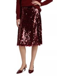 Women\\\'s Lucite Sequined Midi-Skirt - Ruby Ink - at Saks Fifth Avenue